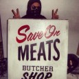 Save on Meats sign stolen by anarchist group Save on Meats sign stolen by an anarchist group